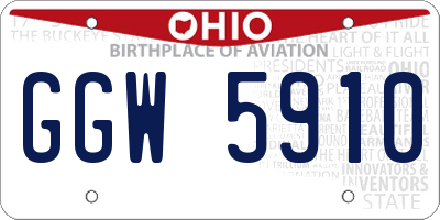 OH license plate GGW5910