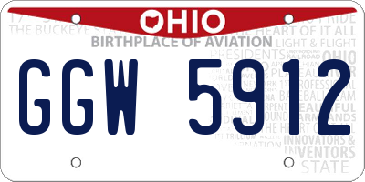 OH license plate GGW5912