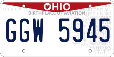 OH license plate GGW5945