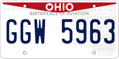 OH license plate GGW5963