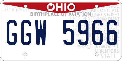 OH license plate GGW5966