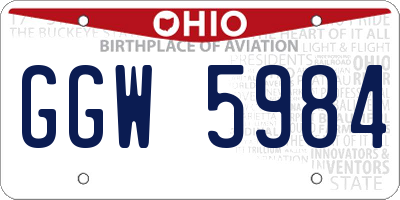 OH license plate GGW5984