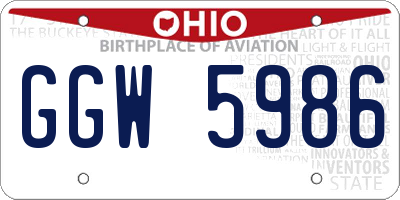 OH license plate GGW5986