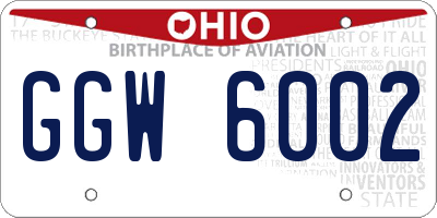 OH license plate GGW6002
