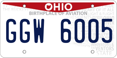 OH license plate GGW6005