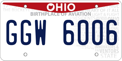 OH license plate GGW6006
