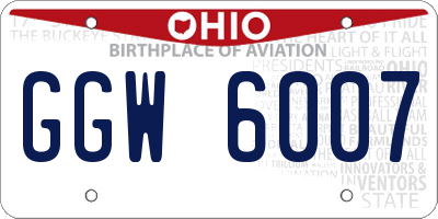 OH license plate GGW6007