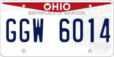 OH license plate GGW6014