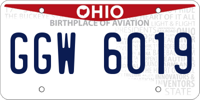 OH license plate GGW6019