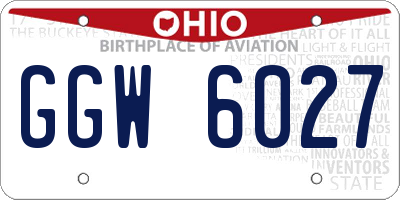 OH license plate GGW6027