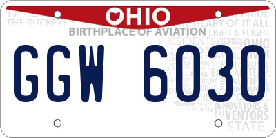 OH license plate GGW6030