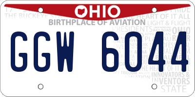 OH license plate GGW6044