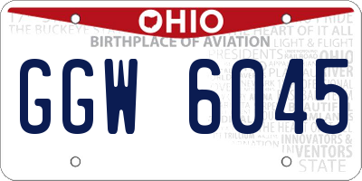 OH license plate GGW6045
