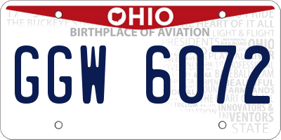 OH license plate GGW6072