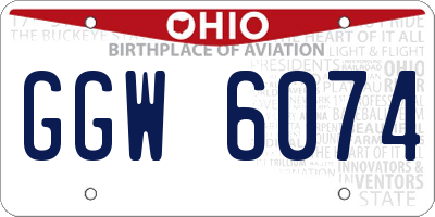 OH license plate GGW6074