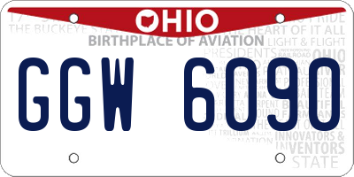 OH license plate GGW6090