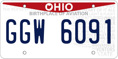 OH license plate GGW6091