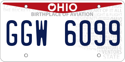 OH license plate GGW6099