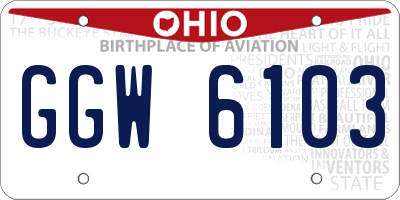 OH license plate GGW6103