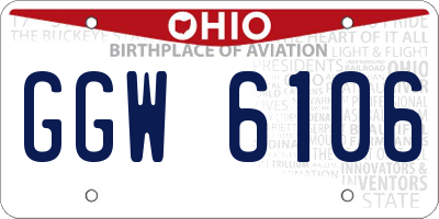 OH license plate GGW6106