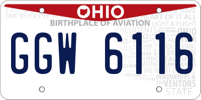 OH license plate GGW6116