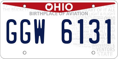 OH license plate GGW6131