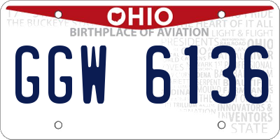OH license plate GGW6136