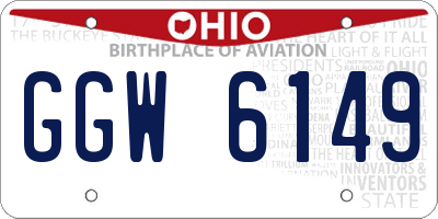 OH license plate GGW6149