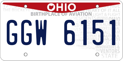 OH license plate GGW6151