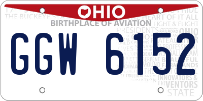 OH license plate GGW6152
