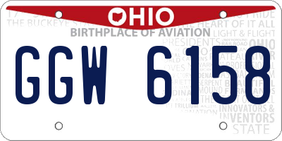 OH license plate GGW6158