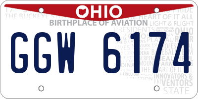 OH license plate GGW6174