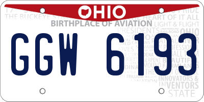 OH license plate GGW6193