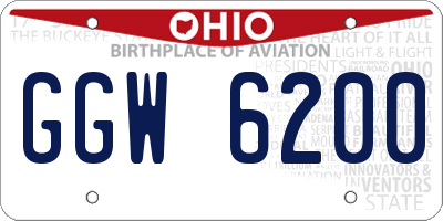 OH license plate GGW6200