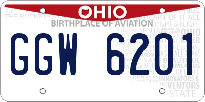 OH license plate GGW6201