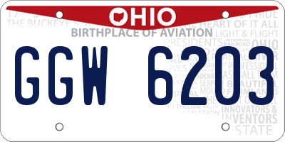 OH license plate GGW6203