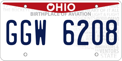 OH license plate GGW6208