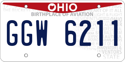 OH license plate GGW6211