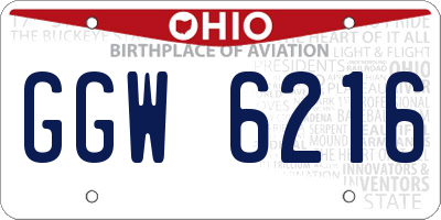 OH license plate GGW6216