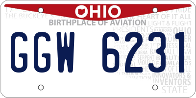 OH license plate GGW6231