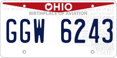 OH license plate GGW6243