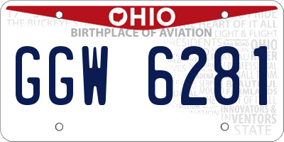 OH license plate GGW6281