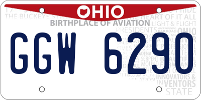 OH license plate GGW6290
