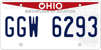 OH license plate GGW6293