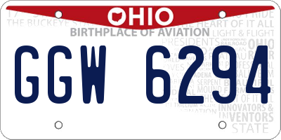 OH license plate GGW6294