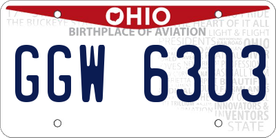 OH license plate GGW6303