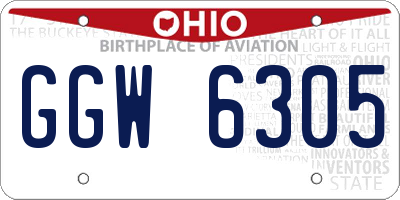 OH license plate GGW6305