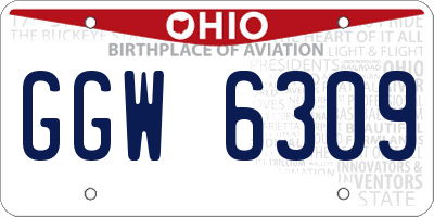 OH license plate GGW6309