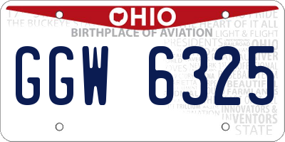 OH license plate GGW6325