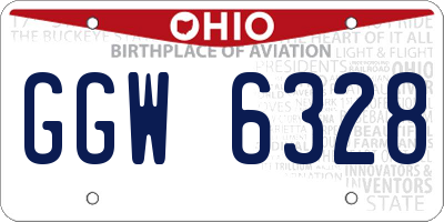 OH license plate GGW6328